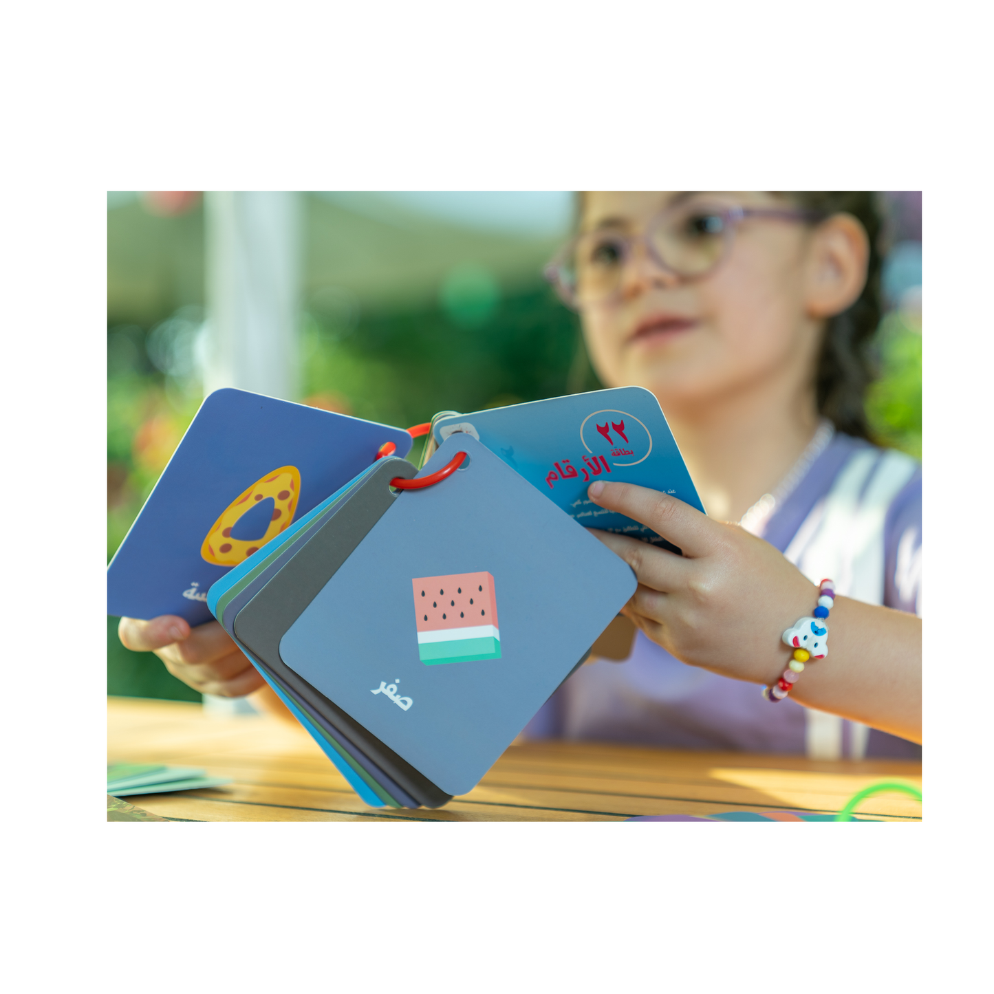 بطاقات زدني التعليمية سميكة ومضادة للماء فيها 4 مجموعات و 48 بطاقة بوجهين - 96 صورة - الأحرف العربية - حيوانات - خضار وفواكه - الأرقام من 1 إلى 10 - مناسبة للأطفال سنة وأكبر