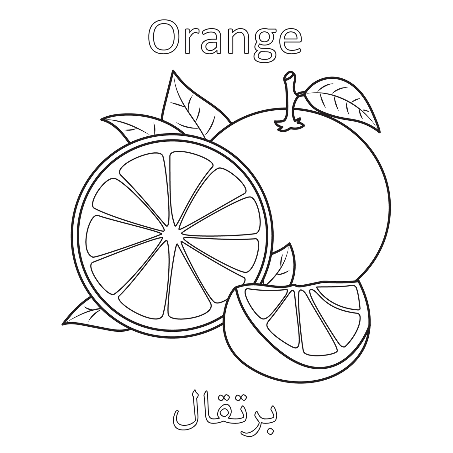 My First Bilingual English Arabic Picture Dictionary Coloring Book 35 Fruits and Vegetables: Simple, Easy-to-Color Large Drawings With Names, Cute Designs With Thick Black Outlines - Perfect for Toddlers Ages 1+