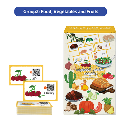 Zedne My First 300 Bilingual English Arabic Flash Cards for kids with Pictures & Online Audio Jumbo Learning Box of 6 Sets Learn Animals, Fruits, Vehicles & Everyday Items Kids learn English & Arabic