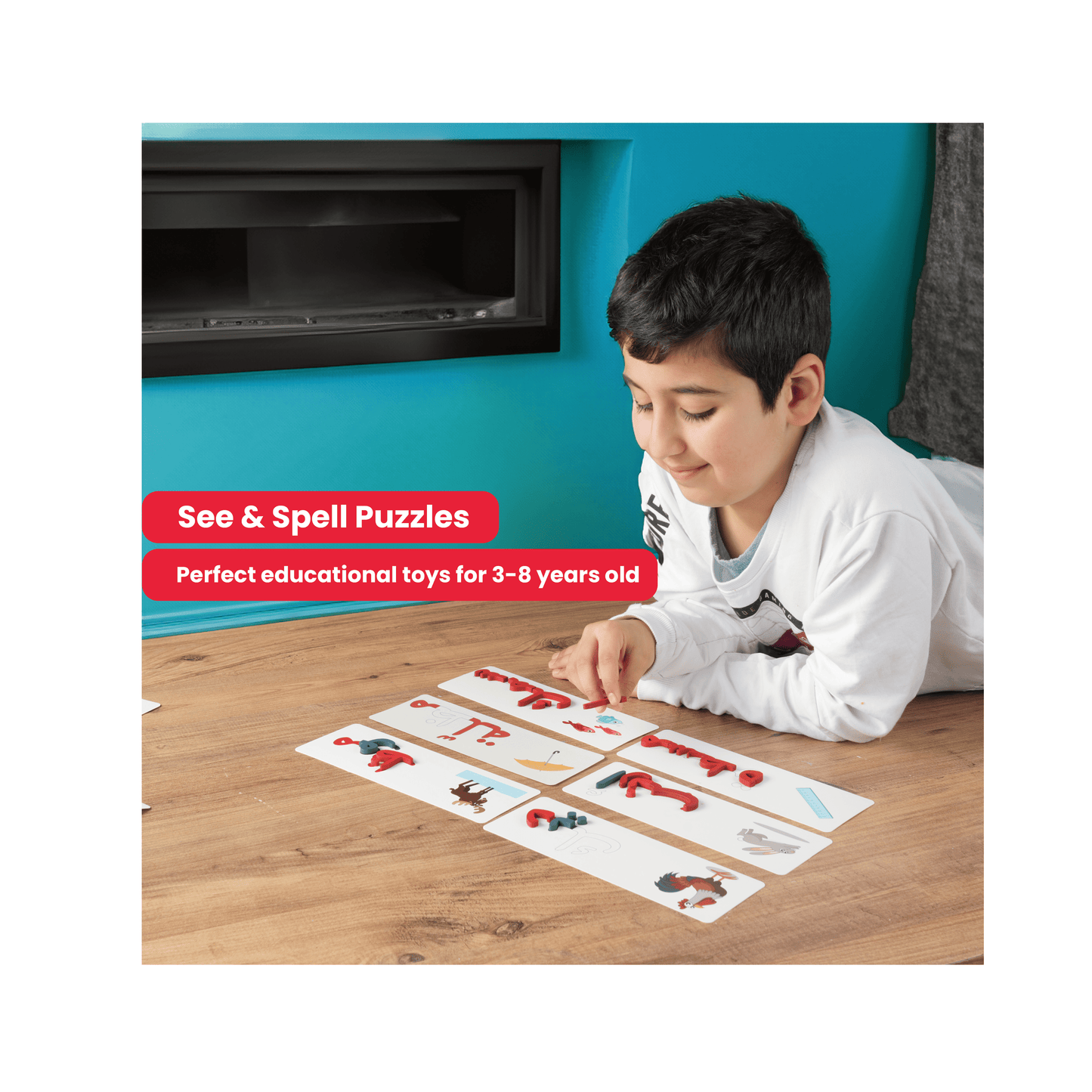  لعبة مطابقة حروف الأبجدية العربية من زدني مستوى متقدم - 63 حرف خشبي - 84 بطاقة ملونة ذات وجهين - تعلم كل حروف اللغة العربية بكل أشكالها - ركب الحروف على البطاقات وكون الكلمات - عمر 3 سنوات وأكبر
