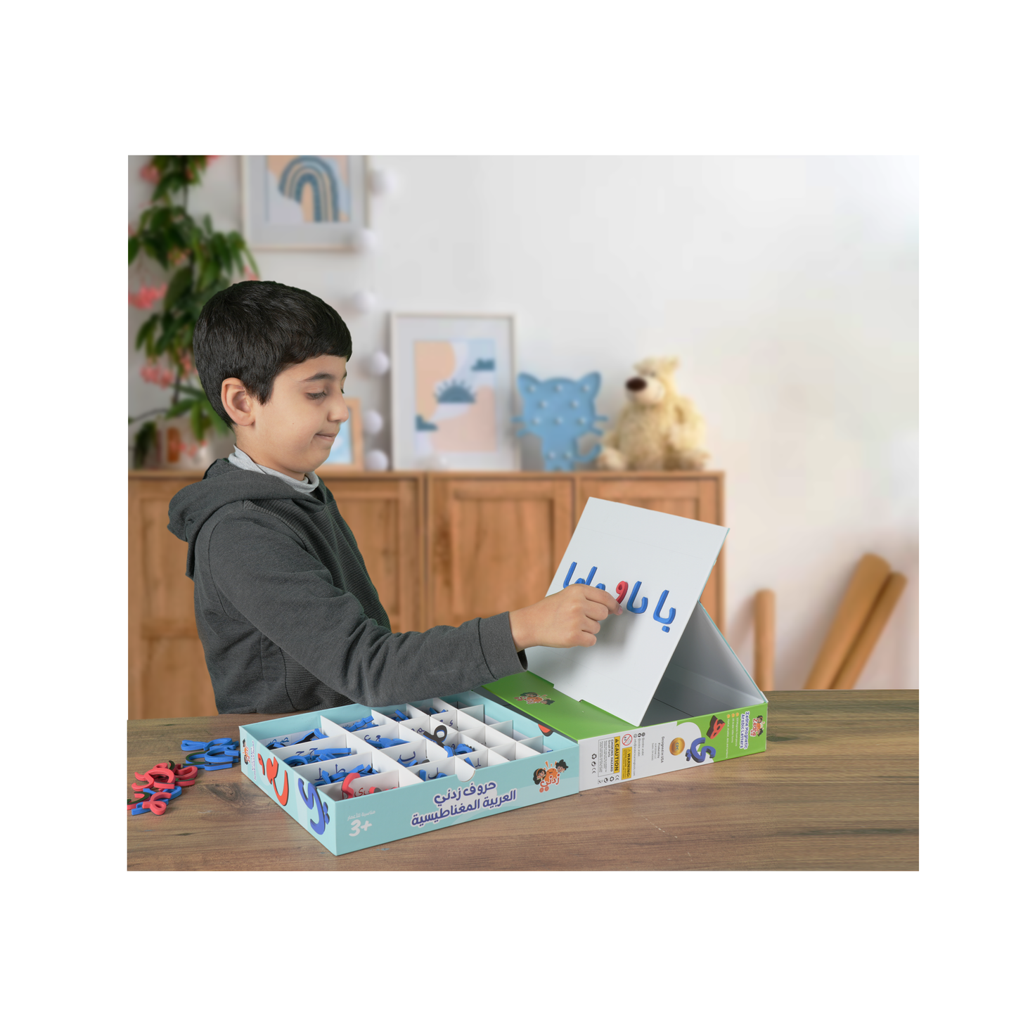 مجموعة حروف زدني المغناطيسية لتعليم اللغة العربية - 330 قطعة فوم ممغنطة تشمل جميع أشكال الحروف العربية والتشكيل - لوح ممغنط للتدريب على القراءة والكتابة - مناسبة للأطفال 3 سنوات فما فوق
