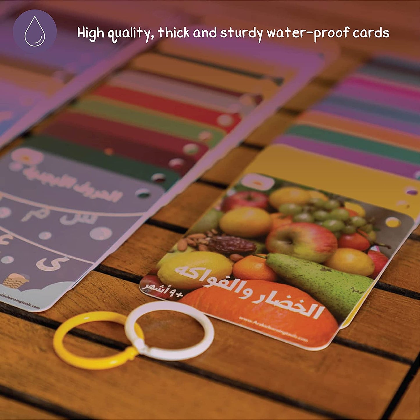Zedne Arabic Alphabet Flash Cards - 48 Pcs Double-Sided Flashcards (96 Images)
