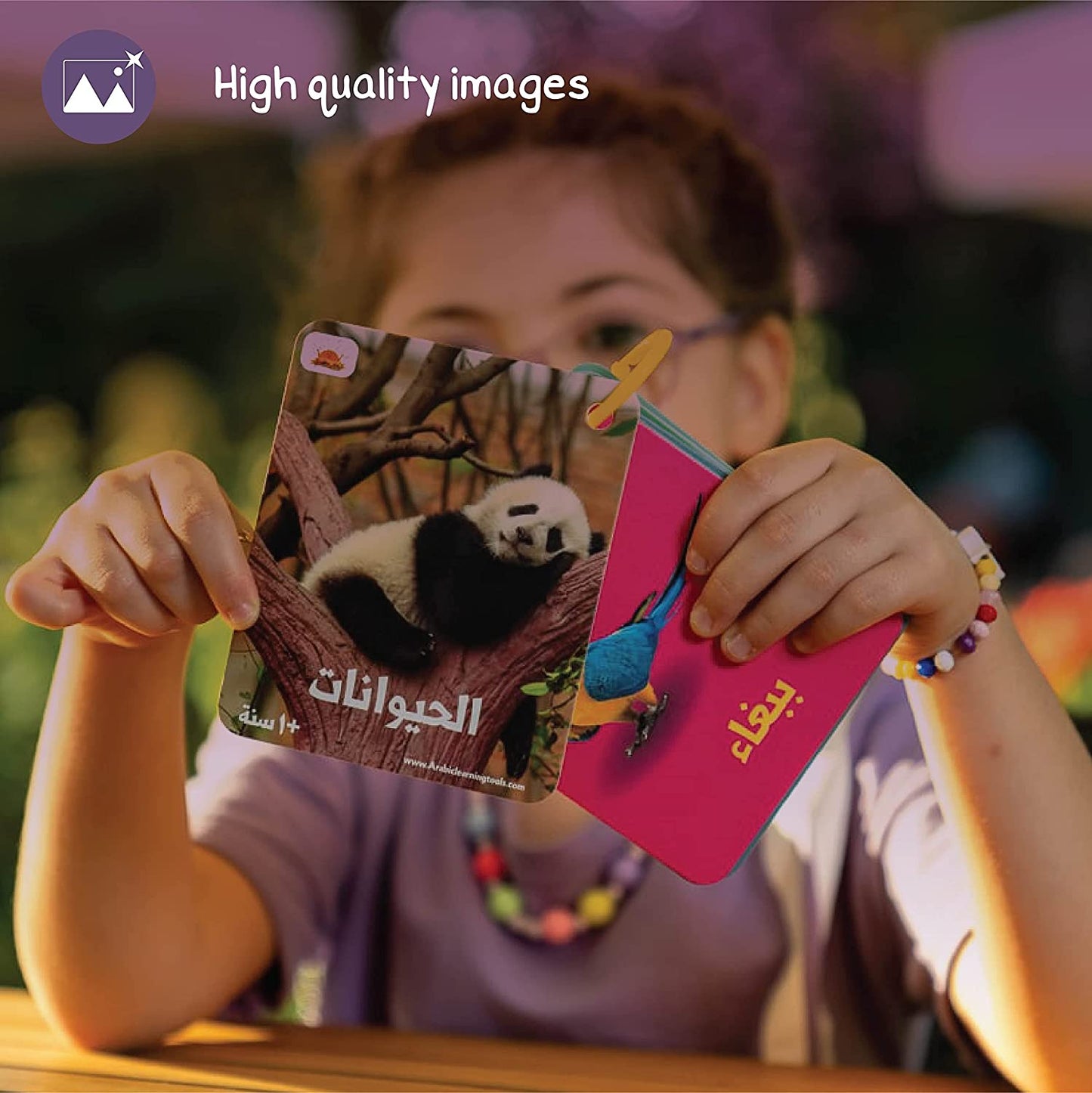 Zedne Arabic Alphabet Flash Cards - 48 Pcs Double-Sided Flashcards (96 Images)