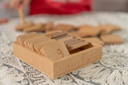 Zedne Arabic Wooden Alphabet Letter Tracing – Single Sided Letter | Set of 29 Pieces